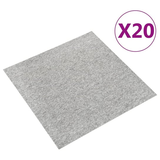 vidaXL, Podłogowe płytki dywanowe, 20 szt., 5 m², 50x50 cm, jasnoszare vidaXL