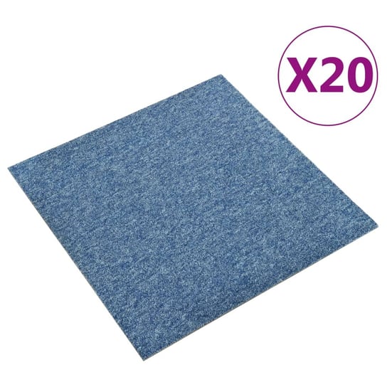 vidaXL, Podłogowe płytki dywanowe, 20 szt., 5 m², 50x50 cm, niebieskie vidaXL
