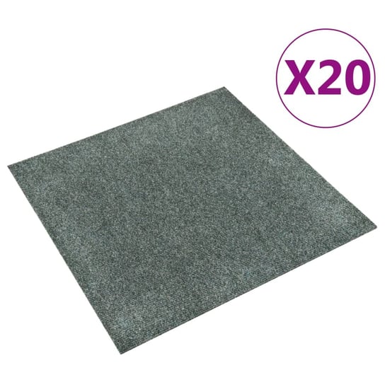 vidaXL, Podłogowe płytki dywanowe, 20 szt., 5 m², zielone vidaXL