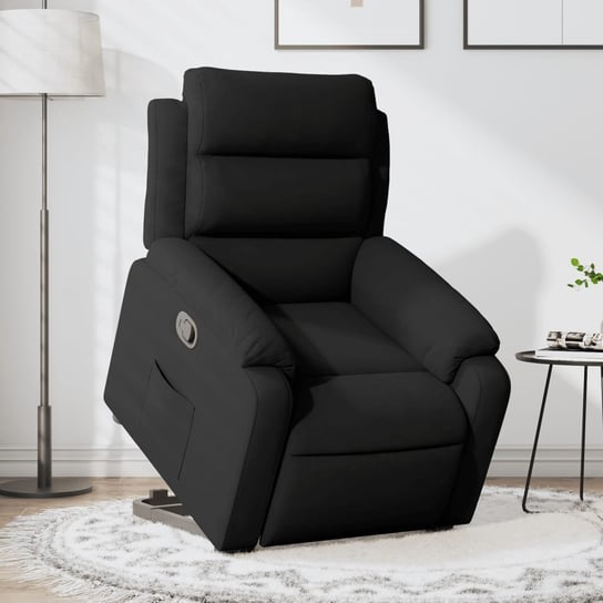 vidaXL Podnoszony fotel rozkładany, czarny, aksamitny vidaXL