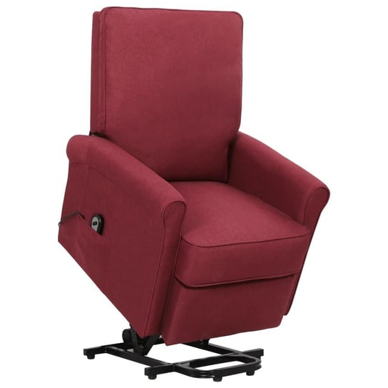 vidaXL Podnoszony fotel rozkładany, winna czerwień, obity tkaniną! vidaXL