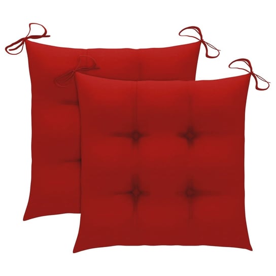 vidaXL Poduszki na krzesła, 2 szt., czerwone, 50x50x7 cm, tkanina vidaXL