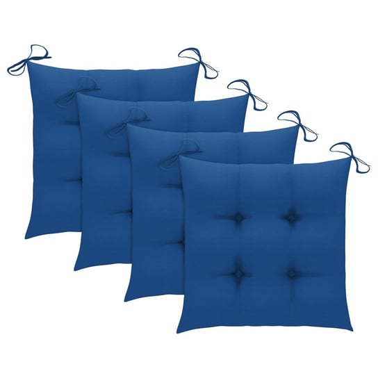 vidaXL Poduszki na krzesła, 4 szt., niebieskie, 50x50x7 cm, tkanina vidaXL