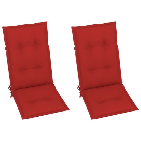 vidaXL Poduszki na krzesła ogrodowe, 2 szt., czerwone, 120x50x7 cm vidaXL
