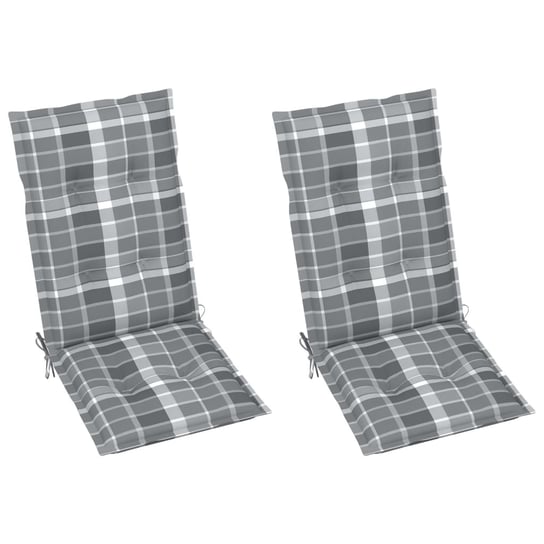 vidaXL Poduszki na krzesła ogrodowe, 2 szt., szara krata, 120x50x7 cm vidaXL