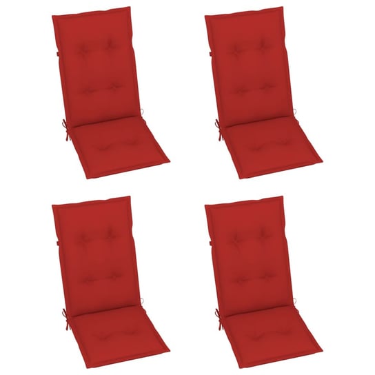 vidaXL Poduszki na krzesła ogrodowe, 4 szt., czerwone, 120x50x7 cm vidaXL