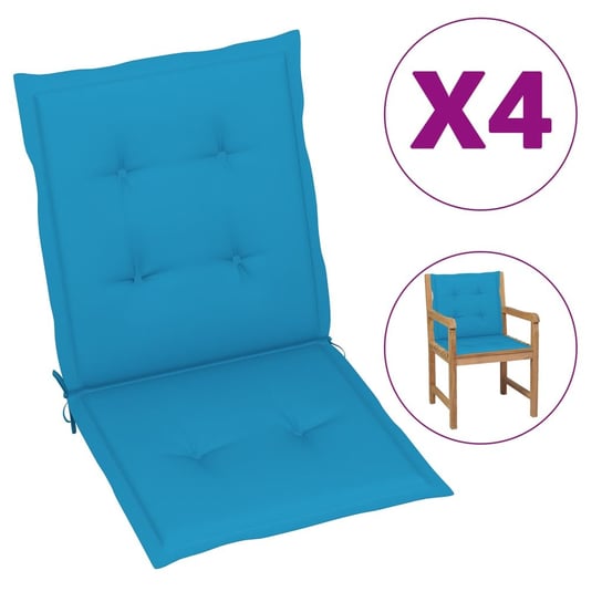 vidaXL Poduszki na krzesła ogrodowe, 4 szt., niebieskie, 100x50x3 cm vidaXL
