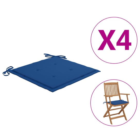 vidaXL Poduszki na krzesła ogrodowe, 4 szt., niebieskie, 40x40x3 cm vidaXL