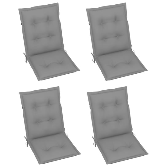 vidaXL Poduszki na krzesła ogrodowe, 4 szt., szare, 100x50x7 cm vidaXL