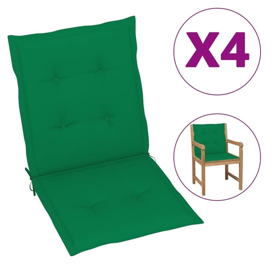 vidaXL Poduszki na krzesła ogrodowe, 4 szt., zielone, 100x50x3 cm vidaXL