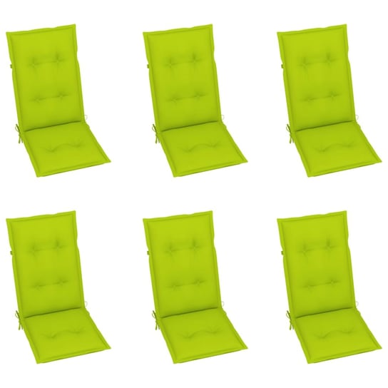 vidaXL Poduszki na krzesła ogrodowe, 6 szt., jasnozielone, 120x50x7 cm vidaXL