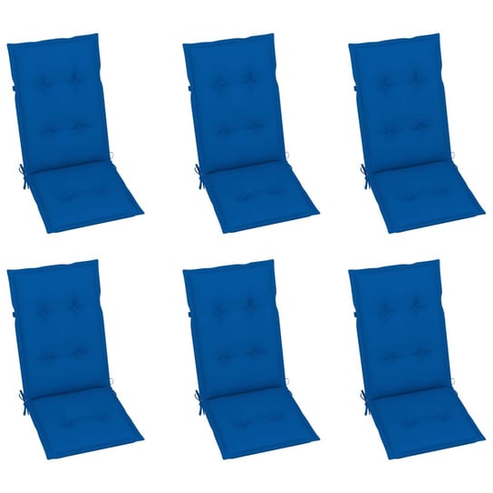 vidaXL Poduszki na krzesła ogrodowe, 6 szt., niebieskie, 120x50x7 cm vidaXL