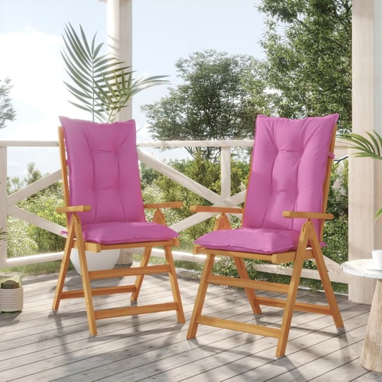 vidaXL Poduszki na krzesło, 2 szt., różowe, 120x50x7 cm vidaXL