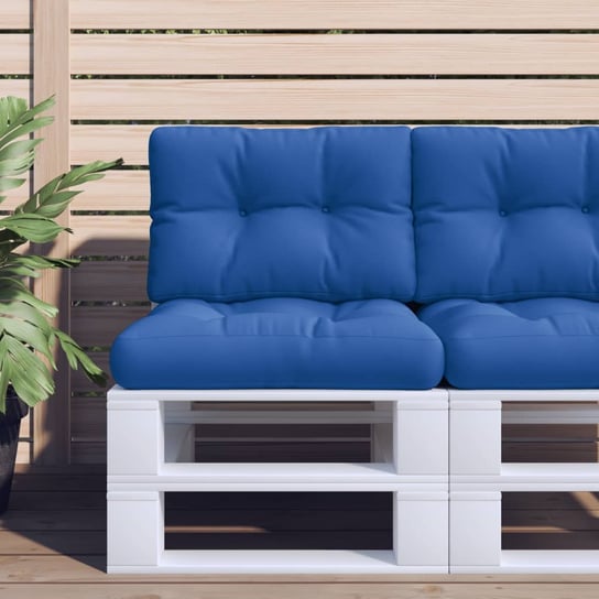 vidaXL Poduszki na sofę z palet, 2 szt., kobaltowe, tkanina vidaXL