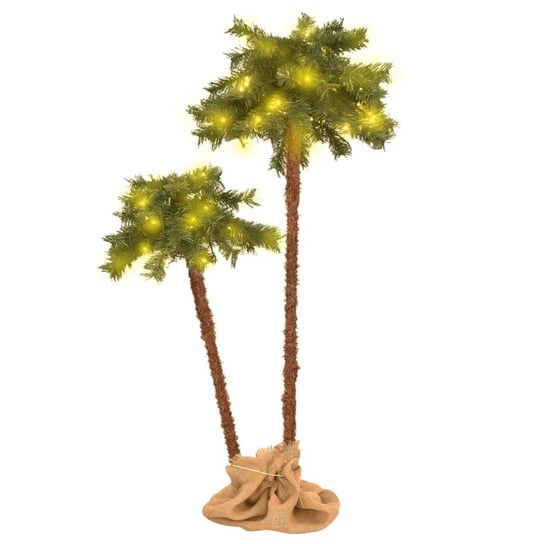 vidaXL Podwójna, sztuczna palma z lampkami LED, 125 i 210 cm vidaXL