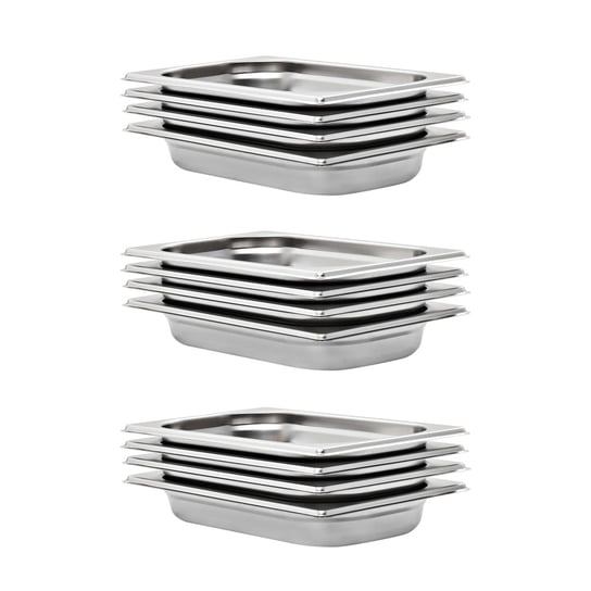 vidaXL Pojemniki gastronomiczne 12 szt. GN 1/4, 40 mm, stal nierdzewna vidaXL