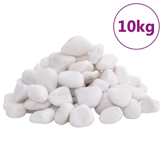 vidaXL Polerowane kamyki, 10 kg, białe, 2-5 cm vidaXL