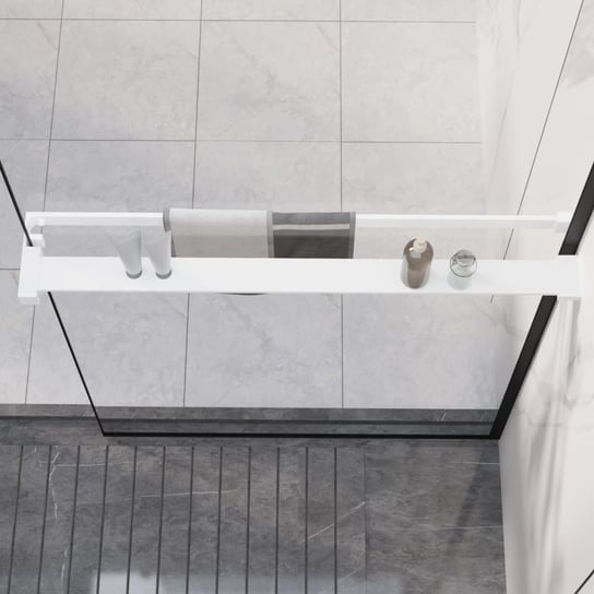 vidaXL Półka ścienna do prysznica typu walk-in, biała, 80cm, aluminium vidaXL