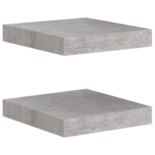 vidaXL Półki ścienne, 2 szt., szarość betonu, 23 x 23,5 x 3,8 cm, MDF vidaXL