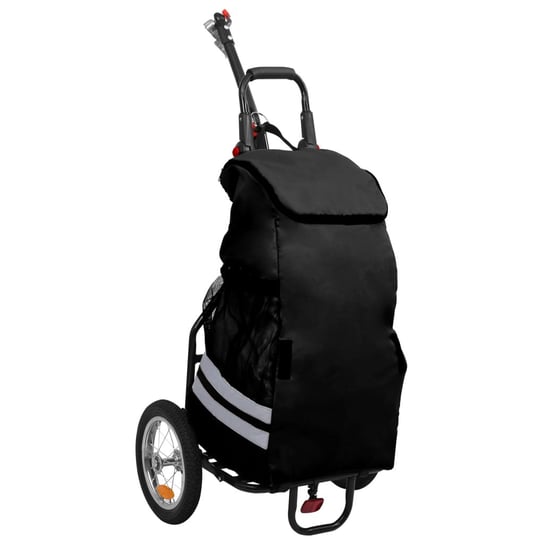 VidaXL, Przyczepka rowerowa z torbą na zakupy, czarny, 42x28x104 cm vidaXL