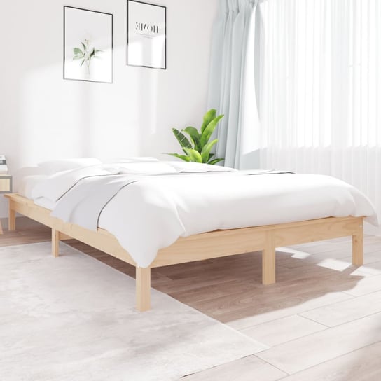 vidaXL Rama łóżka, 120 x 200 cm, lite drewno sosnowe vidaXL