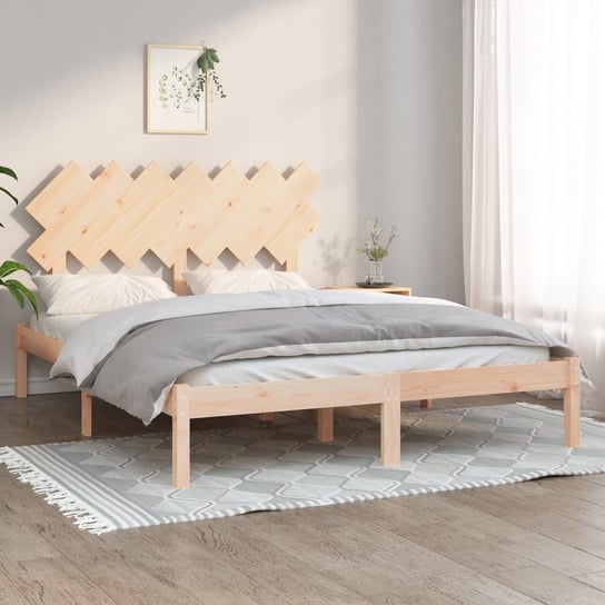 vidaXL Rama łóżka, 140x190 cm, lite drewno vidaXL