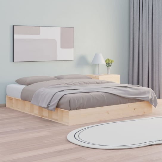 vidaXL Rama łóżka, 150x200 cm, lite drewno vidaXL