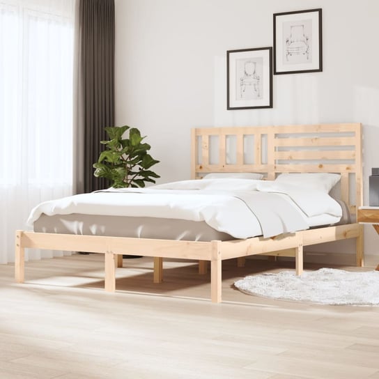 vidaXL Rama łóżka, 150x200 cm, lite drewno sosnowe vidaXL