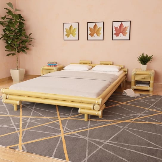 vidaXL Rama łóżka, bambusowa, 140 x 200 cm vidaXL
