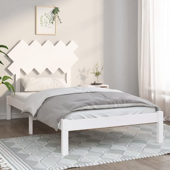 vidaXL Rama łóżka, biała, 100 x 200 cm, lite drewno vidaXL