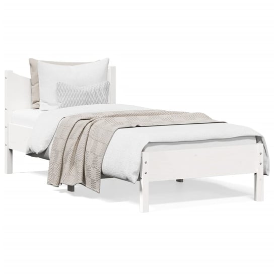 vidaXL Rama łóżka, biała, 100 x 200 cm, lite drewno sosnowe vidaXL