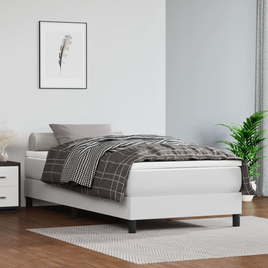 vidaXL Rama łóżka, biała, 100x200 cm, sztuczna skóra vidaXL