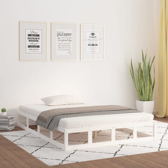 vidaXL Rama łóżka, biała, 120 x 200 cm, lite drewno vidaXL