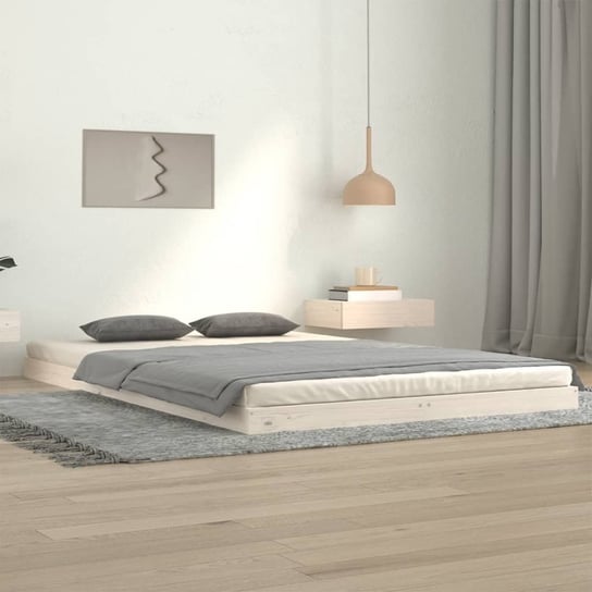 vidaXL Rama łóżka, biała, 120 x 200 cm, lite drewno sosnowe vidaXL