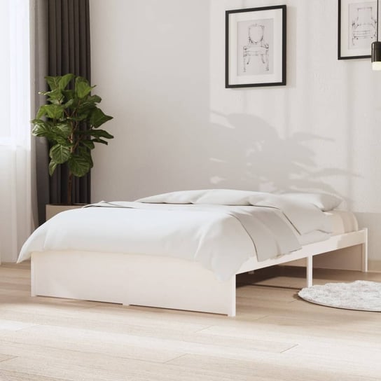 vidaXL Rama łóżka, biała, 120 x 200 cm, lite drewno sosnowe vidaXL