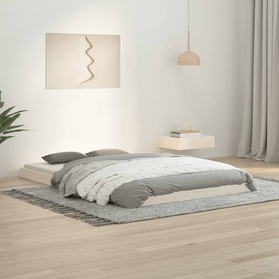 vidaXL Rama łóżka, biała, 120x190 cm, mała podwójna, drewno sosnowe vidaXL