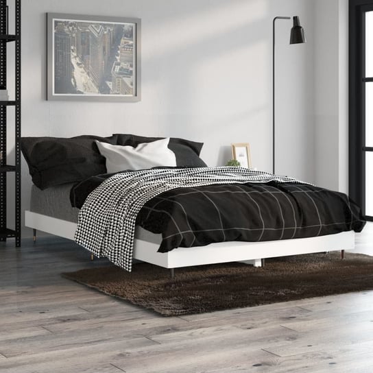 vidaXL Rama łóżka, biała, 120x190 cm, materiał drewnopochodny vidaXL