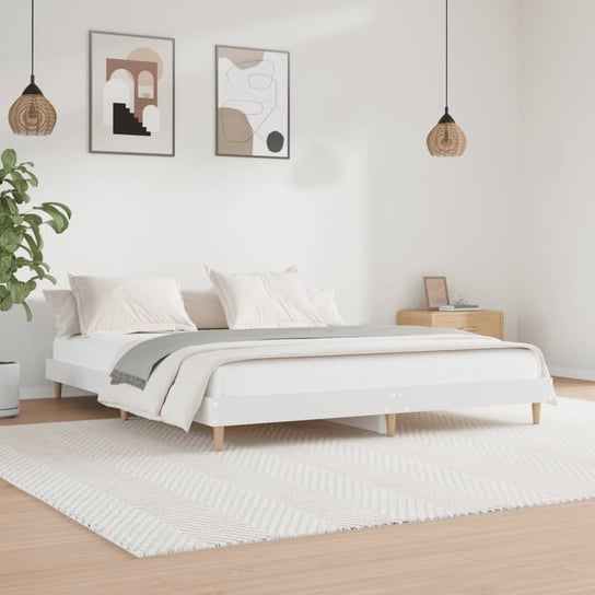 vidaXL Rama łóżka, biała, 120x200 cm, materiał drewnopochodny vidaXL