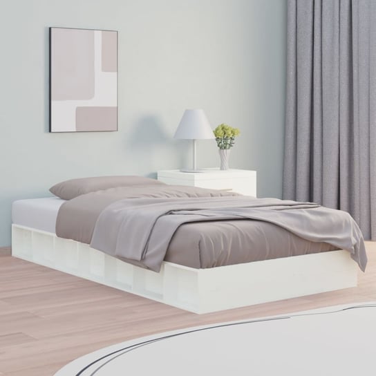 vidaXL Rama łóżka, biała, 140x190 cm, lite drewno vidaXL