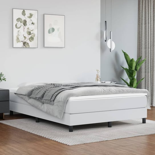 vidaXL Rama łóżka, biała, 140x200 cm, obita sztuczną skórą vidaXL