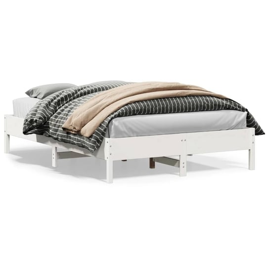 vidaXL Rama łóżka, biała, 150x200 cm, lite drewno sosnowe vidaXL