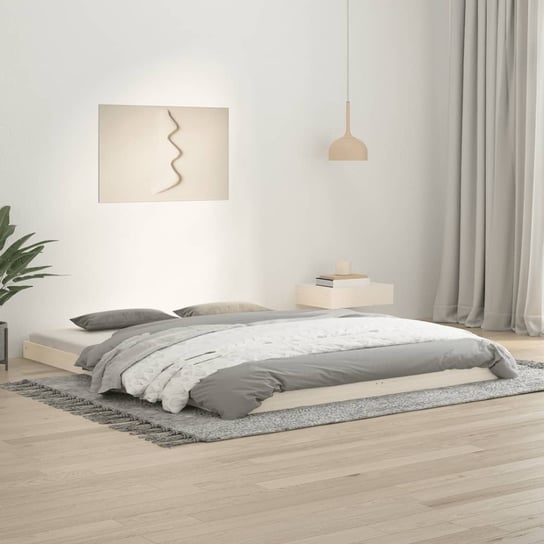 vidaXL Rama łóżka, biała, 160 x 200 cm, lite drewno sosnowe vidaXL