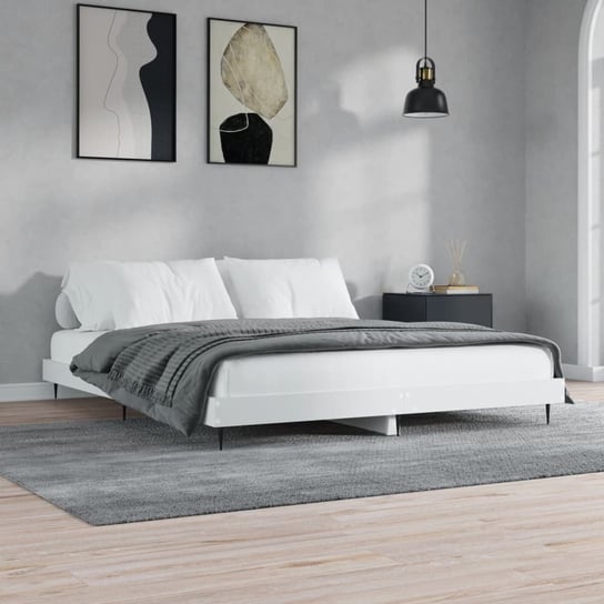 vidaXL Rama łóżka, biała, 160x200 cm, materiał drewnopochodny vidaXL