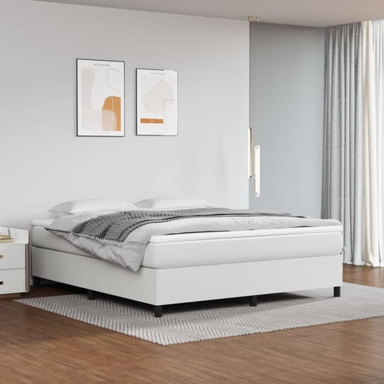 vidaXL Rama łóżka, biała, 160x200 cm, sztuczna skóra vidaXL