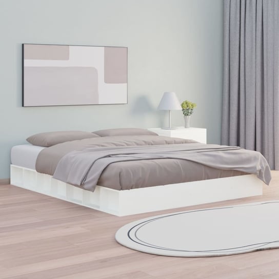 vidaXL Rama łóżka, biała, 180x200 cm, lite drewno vidaXL