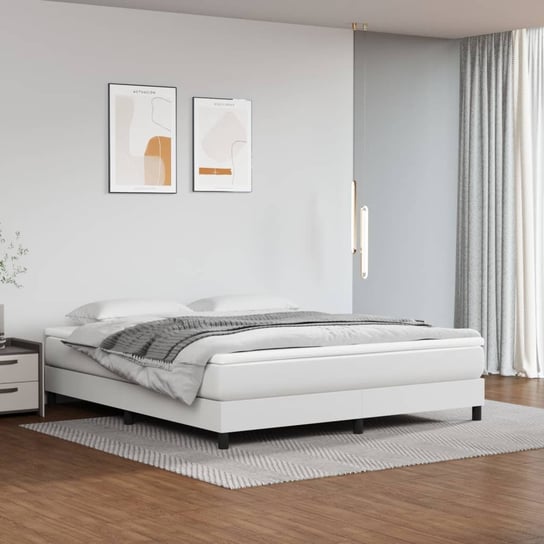 vidaXL Rama łóżka, biała, 180x200 cm, sztuczna skóra vidaXL
