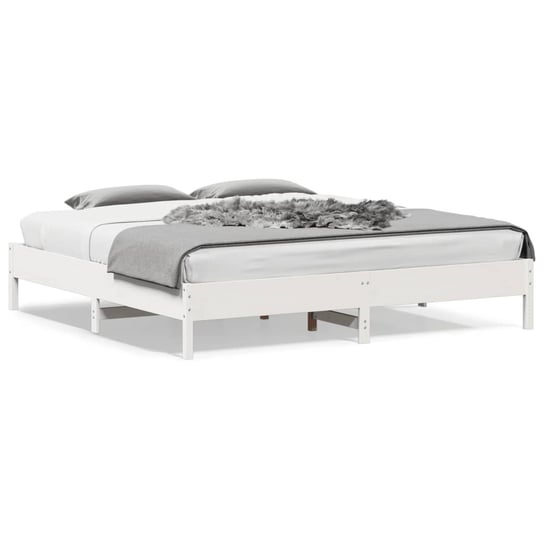 vidaXL Rama łóżka, biała, 200 x 200 cm, lite drewno sosnowe vidaXL