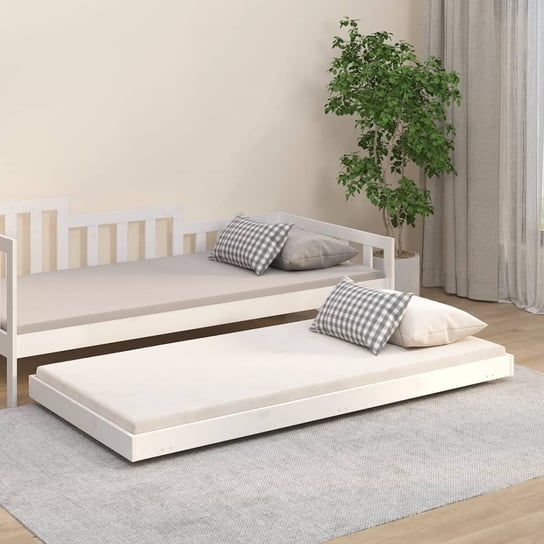 vidaXL Rama łóżka, biała, 75x190 cm, lite drewno sosnowe vidaXL