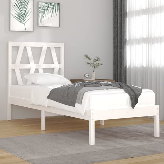vidaXL Rama łóżka, biała, lite drewno sosnowe, 100 x 200 cm vidaXL