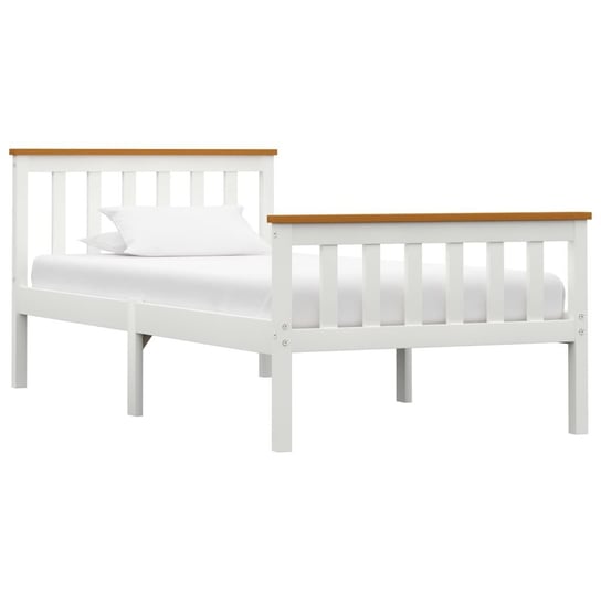 vidaXL Rama łóżka, biała, lite drewno sosnowe, 90 x 200 cm vidaXL